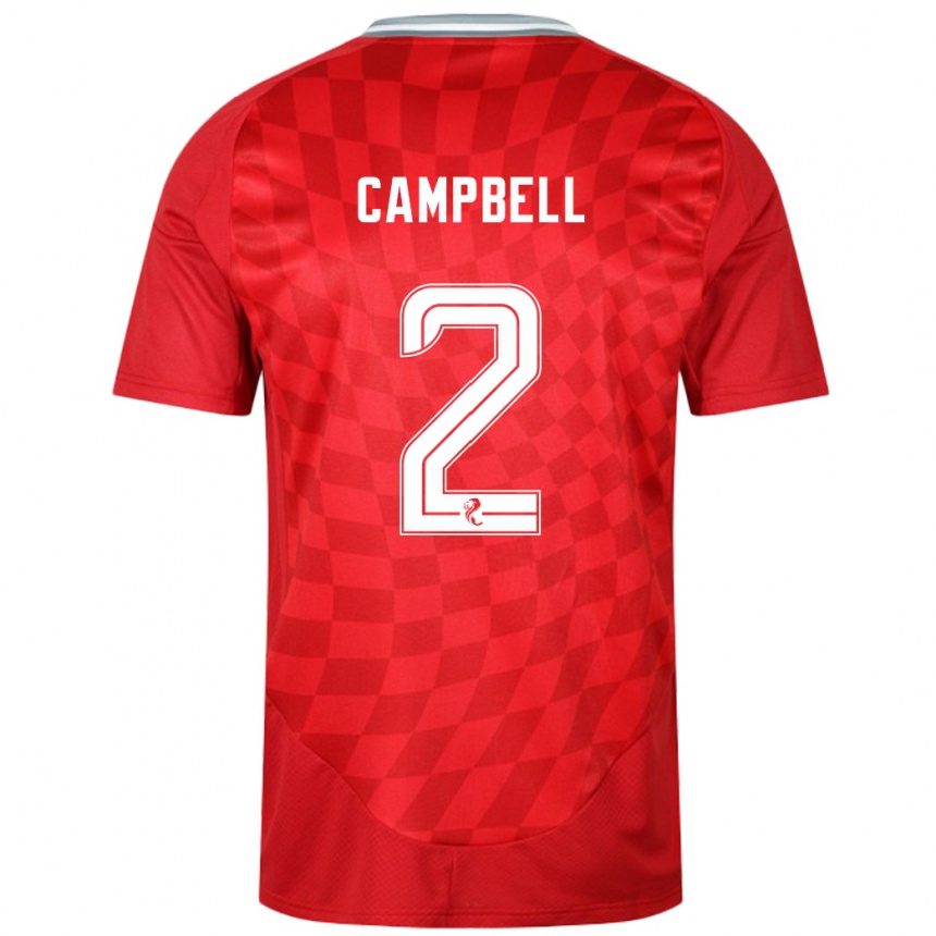 Niño Fútbol Camiseta Loren Campbell #2 Rojo 1ª Equipación 2024/25