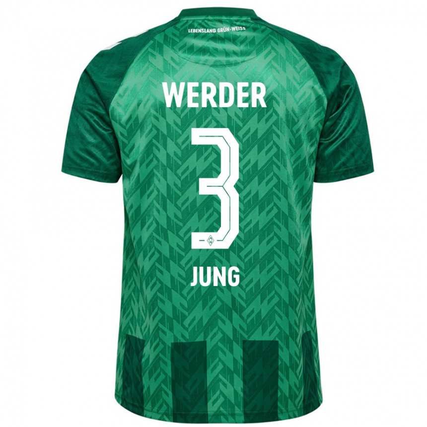 Niño Fútbol Camiseta Anthony Jung #3 Verde 1ª Equipación 2024/25