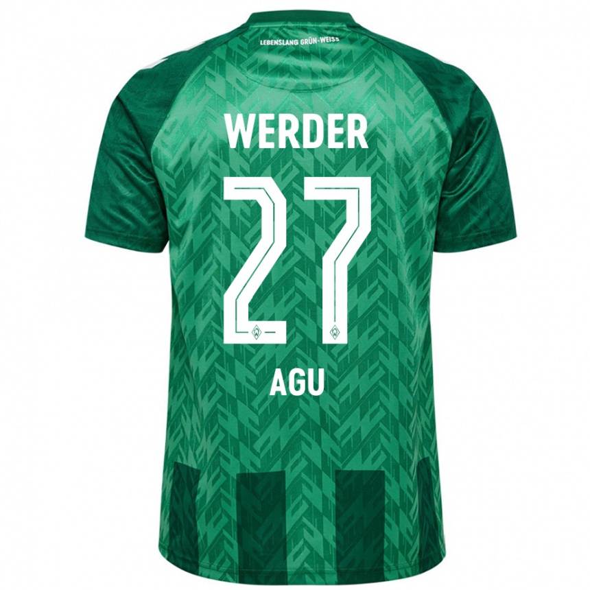 Niño Fútbol Camiseta Felix Agu #27 Verde 1ª Equipación 2024/25