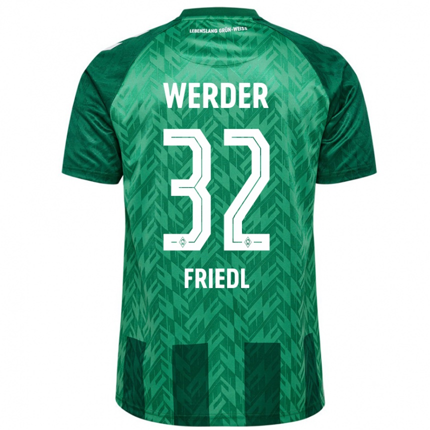 Niño Fútbol Camiseta Marco Friedl #32 Verde 1ª Equipación 2024/25