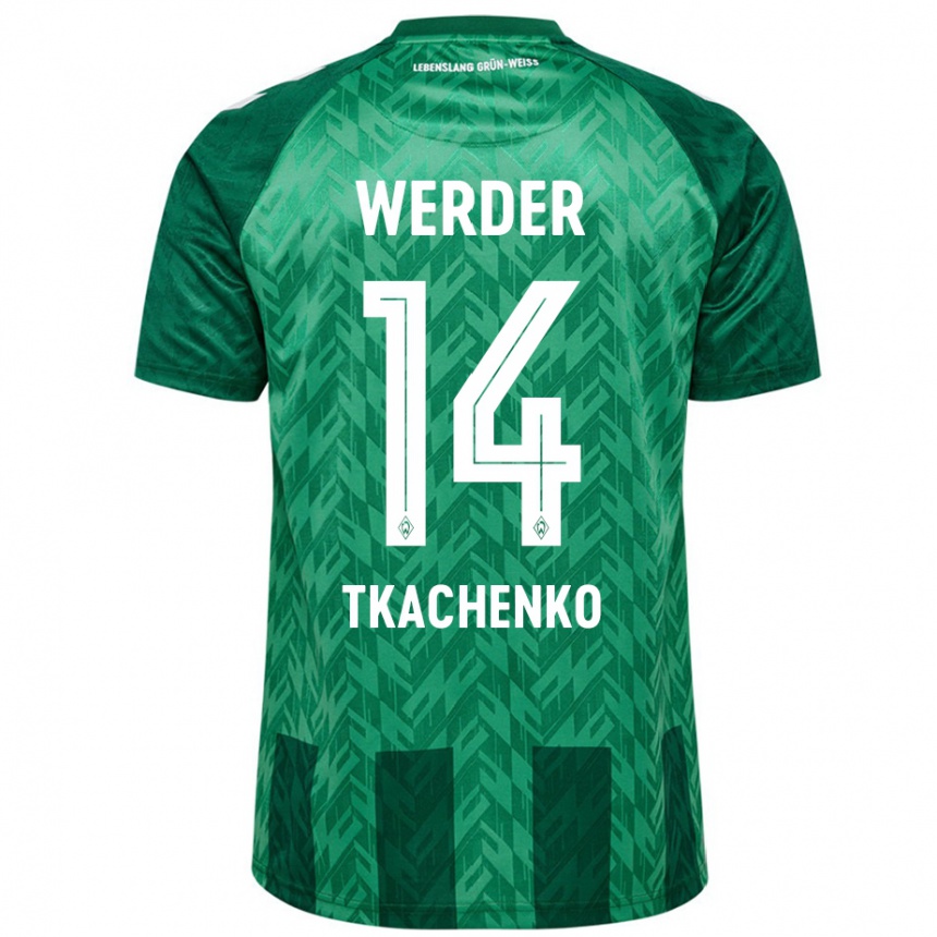 Niño Fútbol Camiseta Oleksandr Tkachenko #14 Verde 1ª Equipación 2024/25