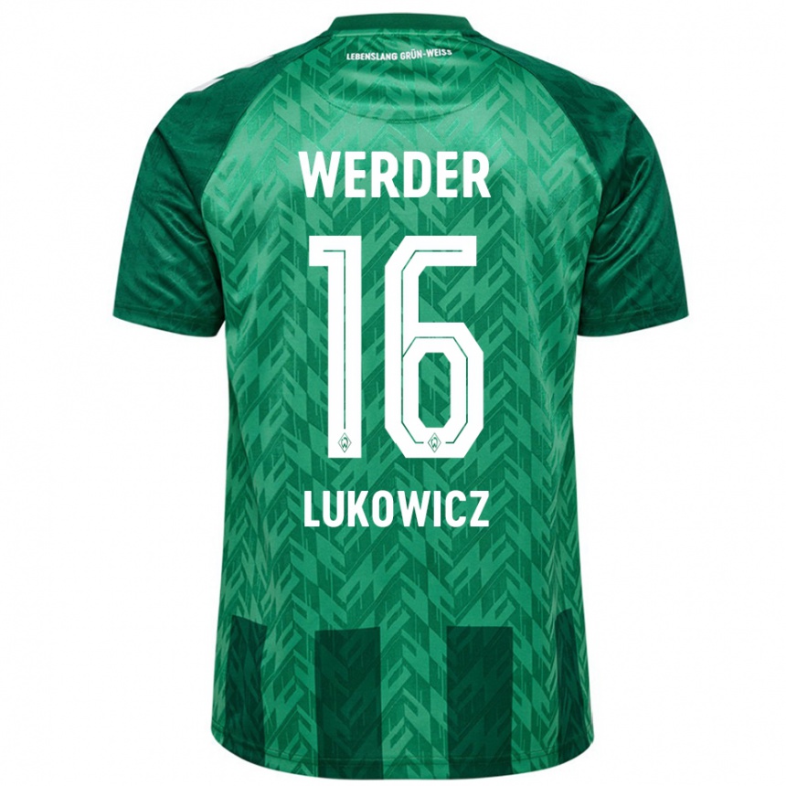 Niño Fútbol Camiseta Maik Lukowicz #16 Verde 1ª Equipación 2024/25