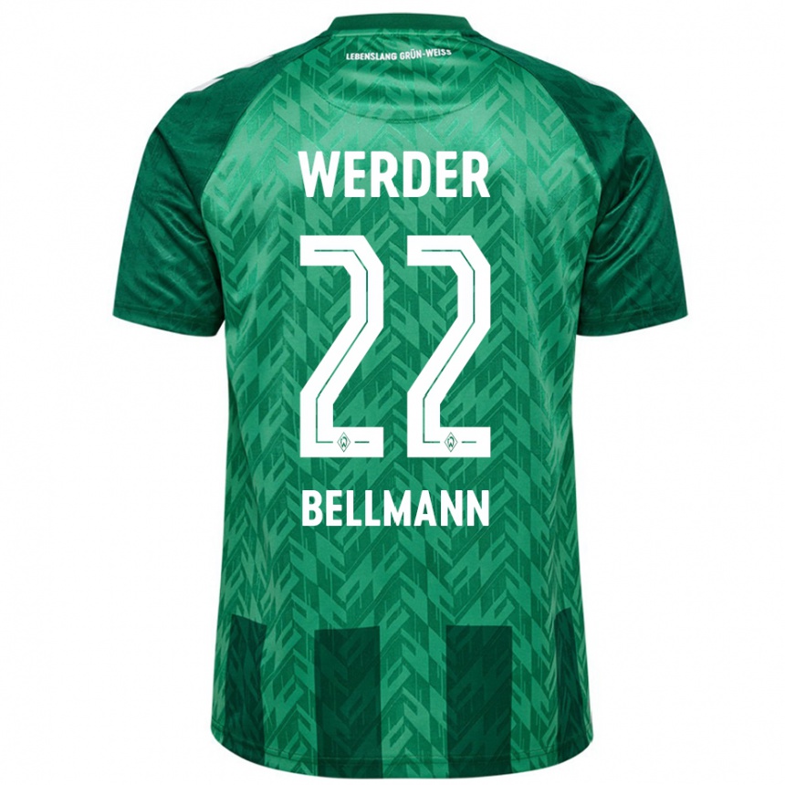 Niño Fútbol Camiseta Paul Bellmann #22 Verde 1ª Equipación 2024/25