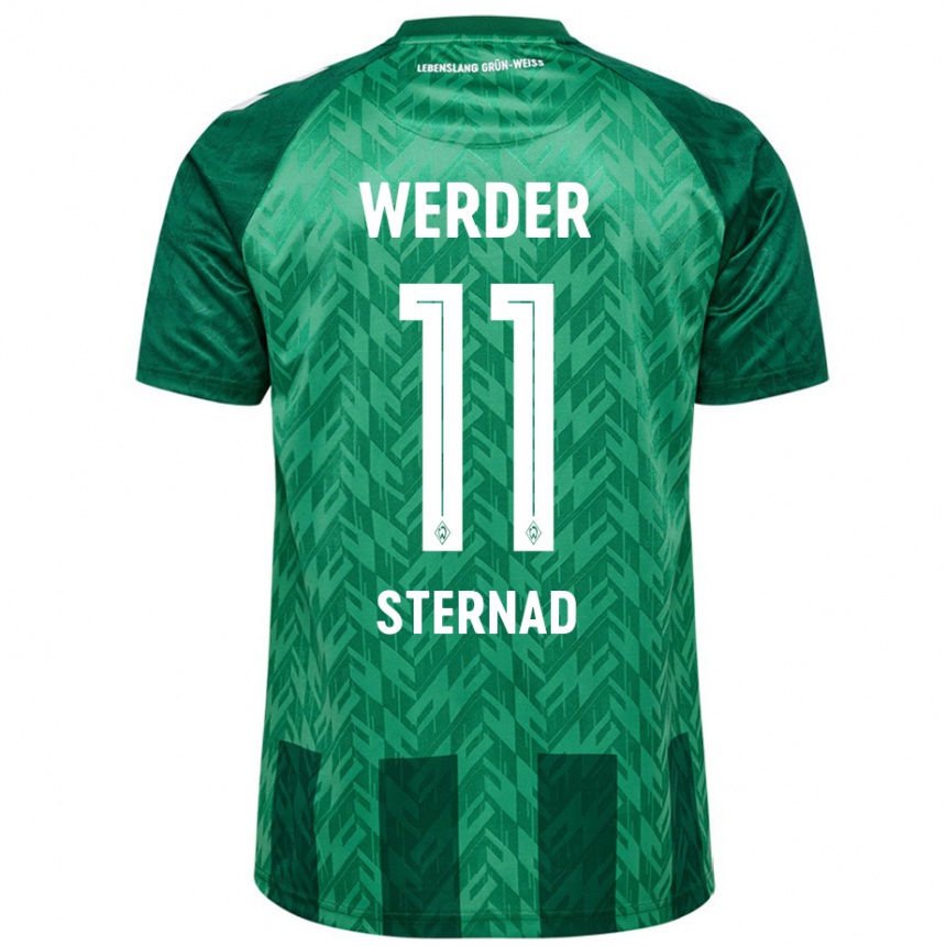 Niño Fútbol Camiseta Maja Sternad #11 Verde 1ª Equipación 2024/25