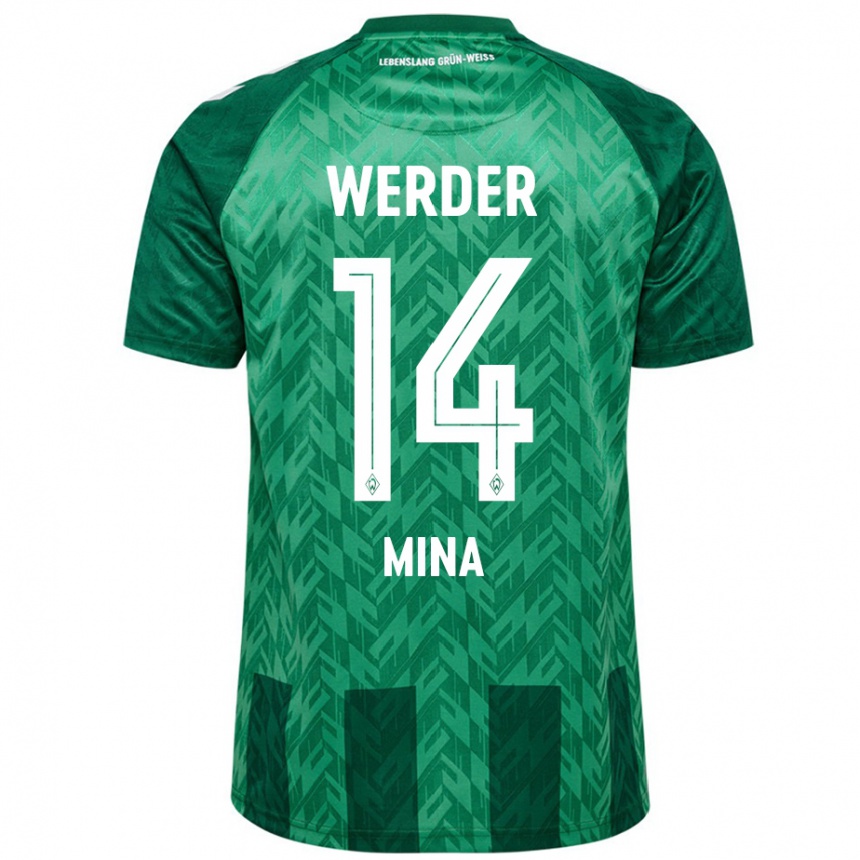 Niño Fútbol Camiseta Johan Mina #14 Verde 1ª Equipación 2024/25