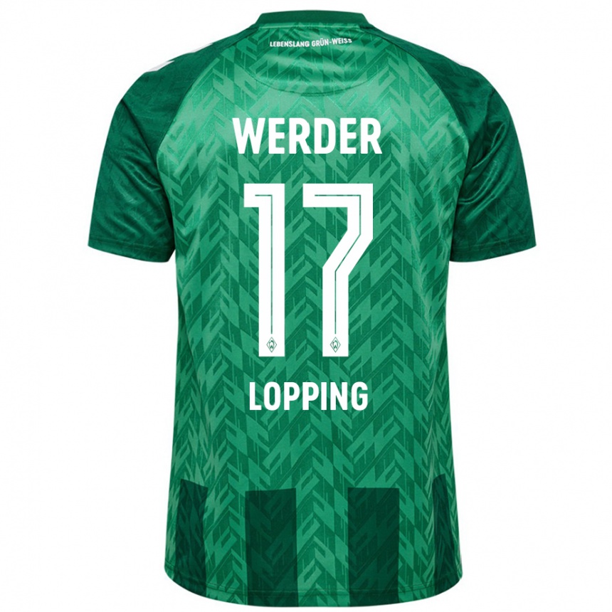 Niño Fútbol Camiseta Jakob Löpping #17 Verde 1ª Equipación 2024/25