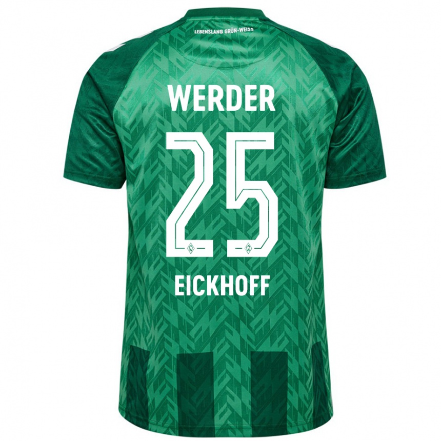 Niño Fútbol Camiseta Mika Eickhoff #25 Verde 1ª Equipación 2024/25