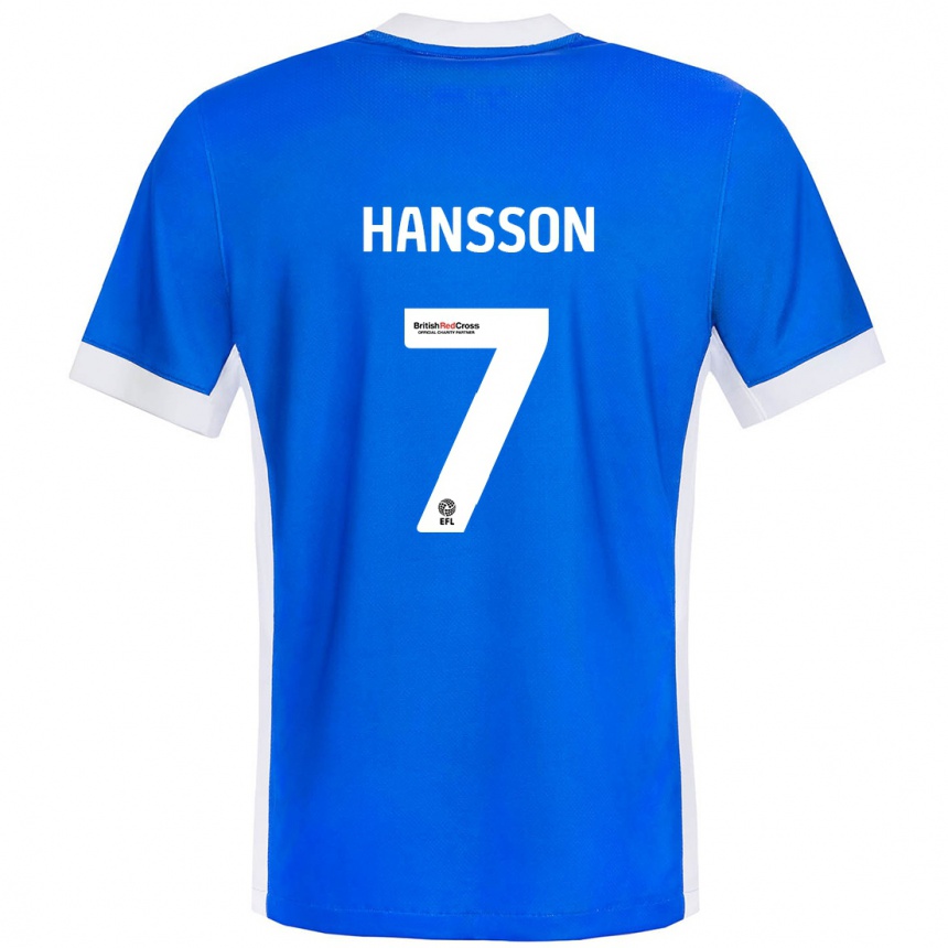 Niño Fútbol Camiseta Emil Hansson #7 Azul Blanco 1ª Equipación 2024/25