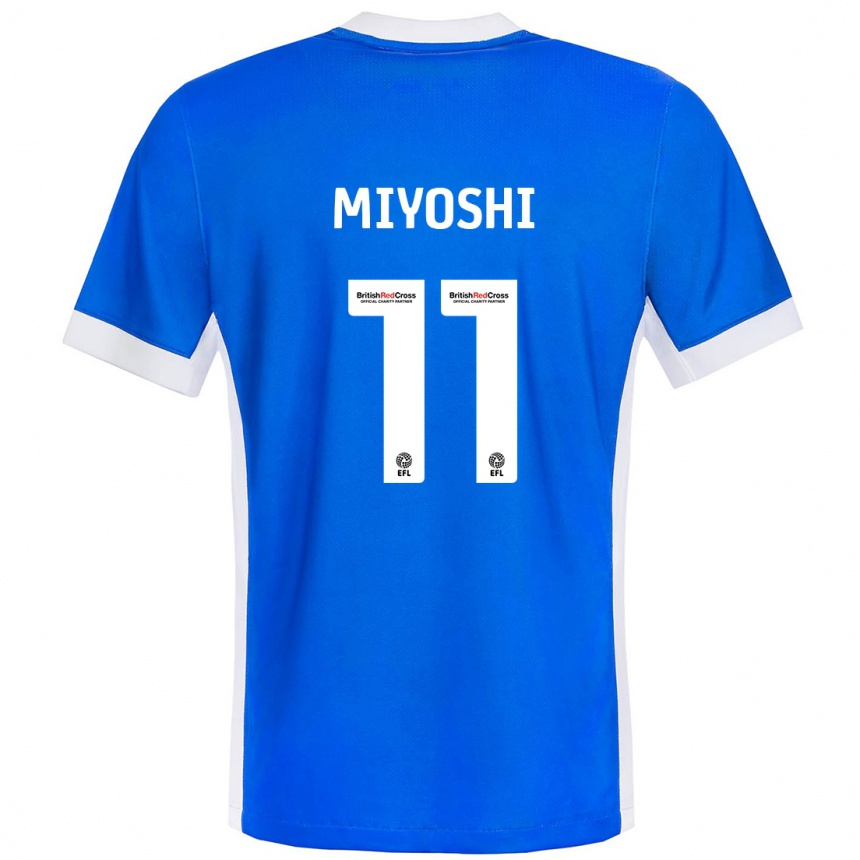 Niño Fútbol Camiseta Koji Miyoshi #11 Azul Blanco 1ª Equipación 2024/25