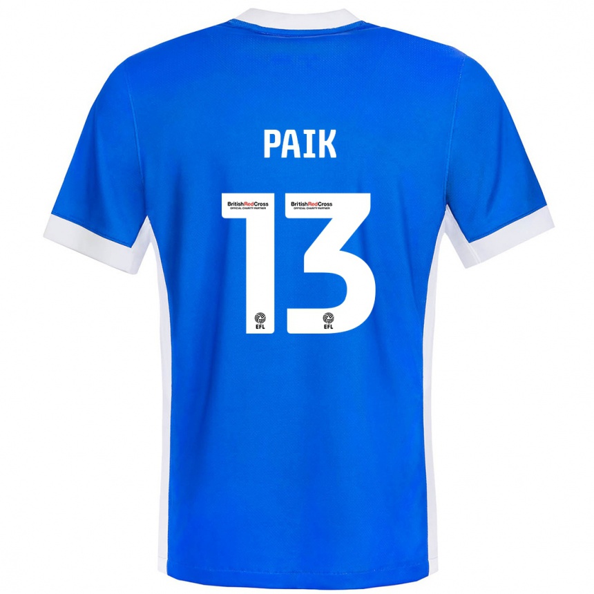 Niño Fútbol Camiseta Seung-Ho Paik #13 Azul Blanco 1ª Equipación 2024/25