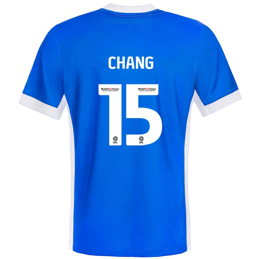 Niño Fútbol Camiseta Alfie Chang #15 Azul Blanco 1ª Equipación 2024/25