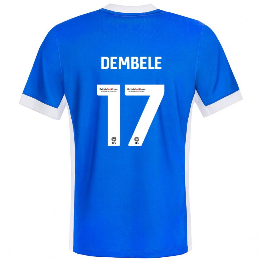 Niño Fútbol Camiseta Siriki Dembélé #17 Azul Blanco 1ª Equipación 2024/25