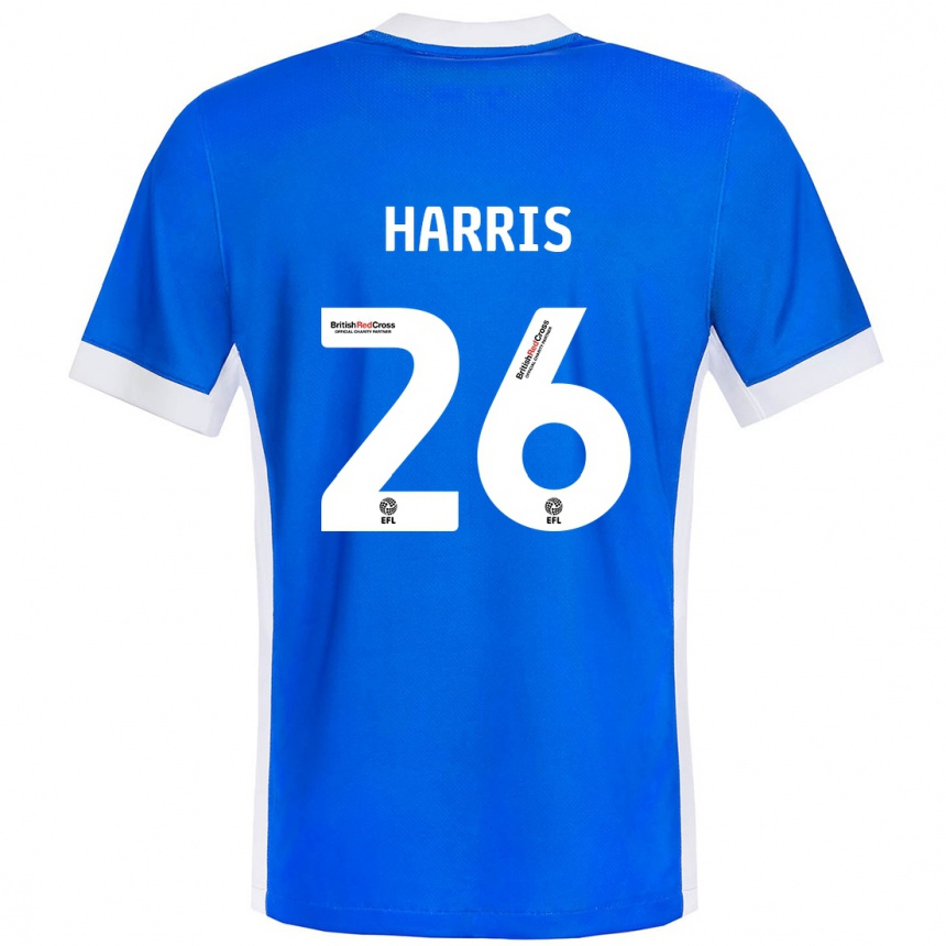 Niño Fútbol Camiseta Luke Harris #26 Azul Blanco 1ª Equipación 2024/25