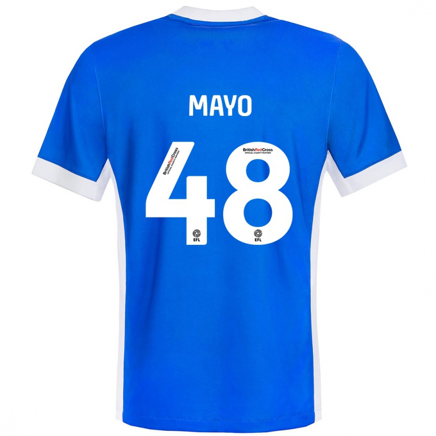 Niño Fútbol Camiseta Bradley Mayo #48 Azul Blanco 1ª Equipación 2024/25