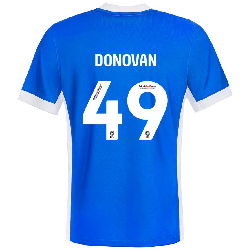 Niño Fútbol Camiseta Romelle Donovan #49 Azul Blanco 1ª Equipación 2024/25