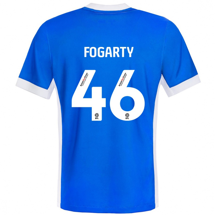 Niño Fútbol Camiseta Tom Fogarty #46 Azul Blanco 1ª Equipación 2024/25