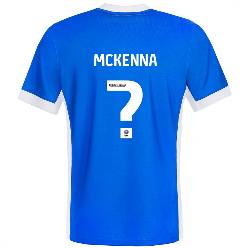 Niño Fútbol Camiseta Rebecca Mckenna #0 Azul Blanco 1ª Equipación 2024/25