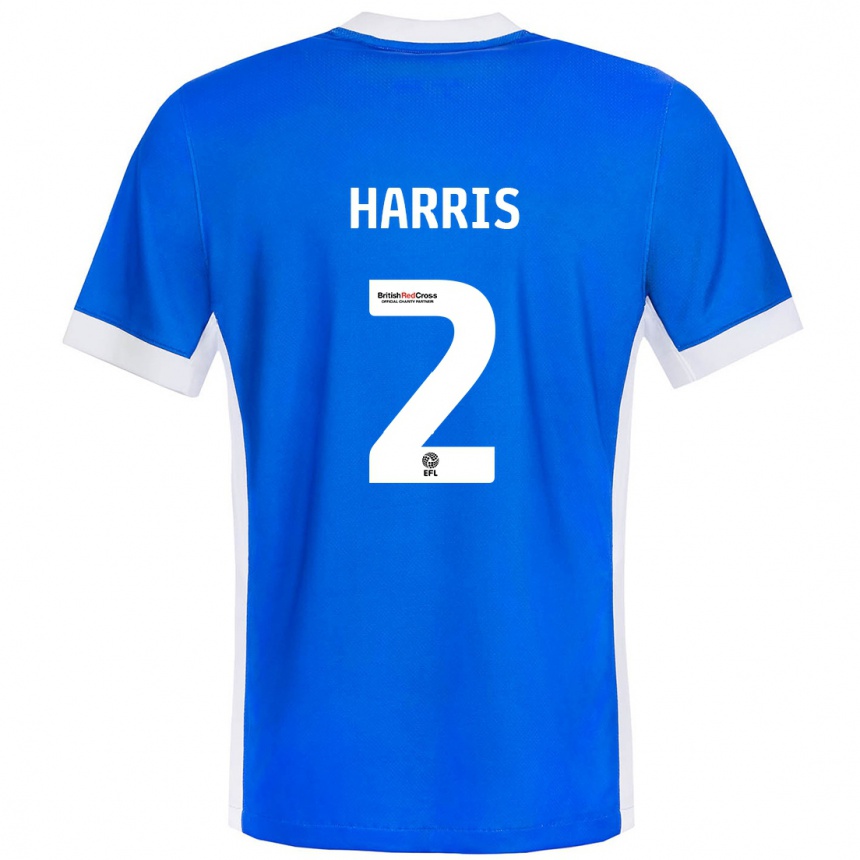 Niño Fútbol Camiseta Martha Harris #2 Azul Blanco 1ª Equipación 2024/25