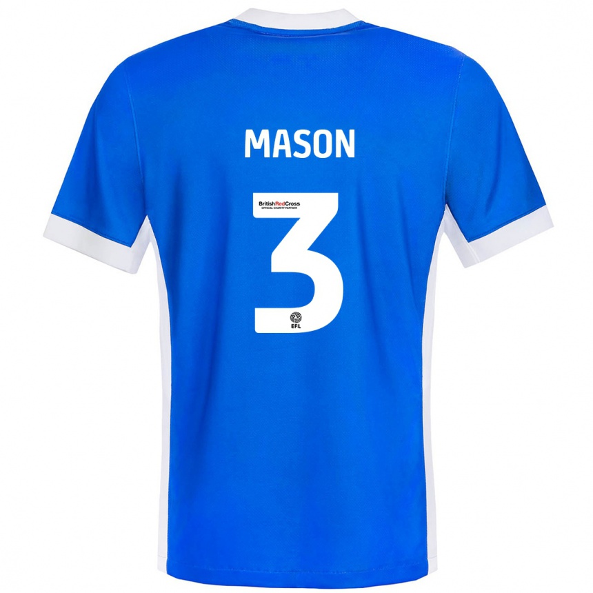 Niño Fútbol Camiseta Ellie Mason #3 Azul Blanco 1ª Equipación 2024/25