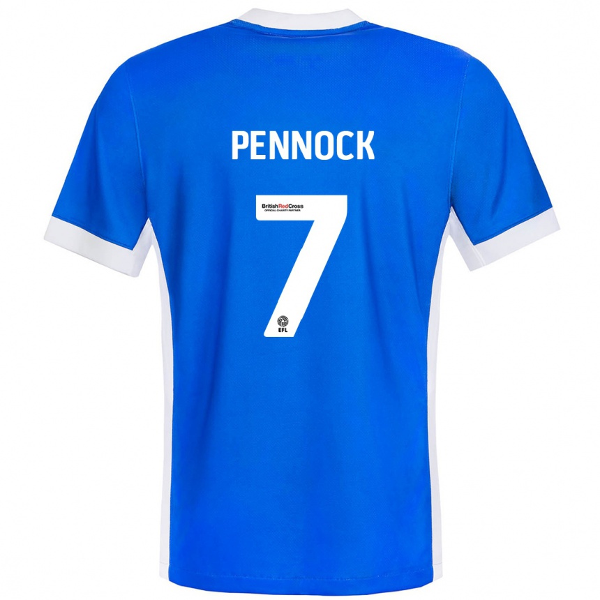 Niño Fútbol Camiseta Jade Pennock #7 Azul Blanco 1ª Equipación 2024/25