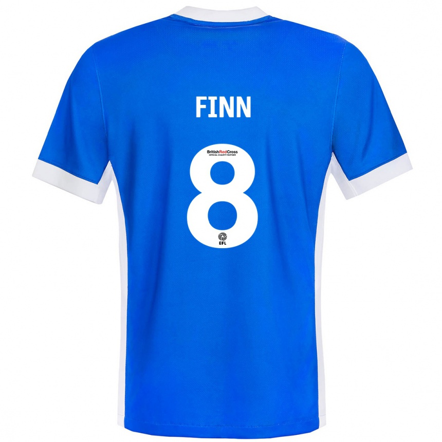 Niño Fútbol Camiseta Jamie Finn #8 Azul Blanco 1ª Equipación 2024/25