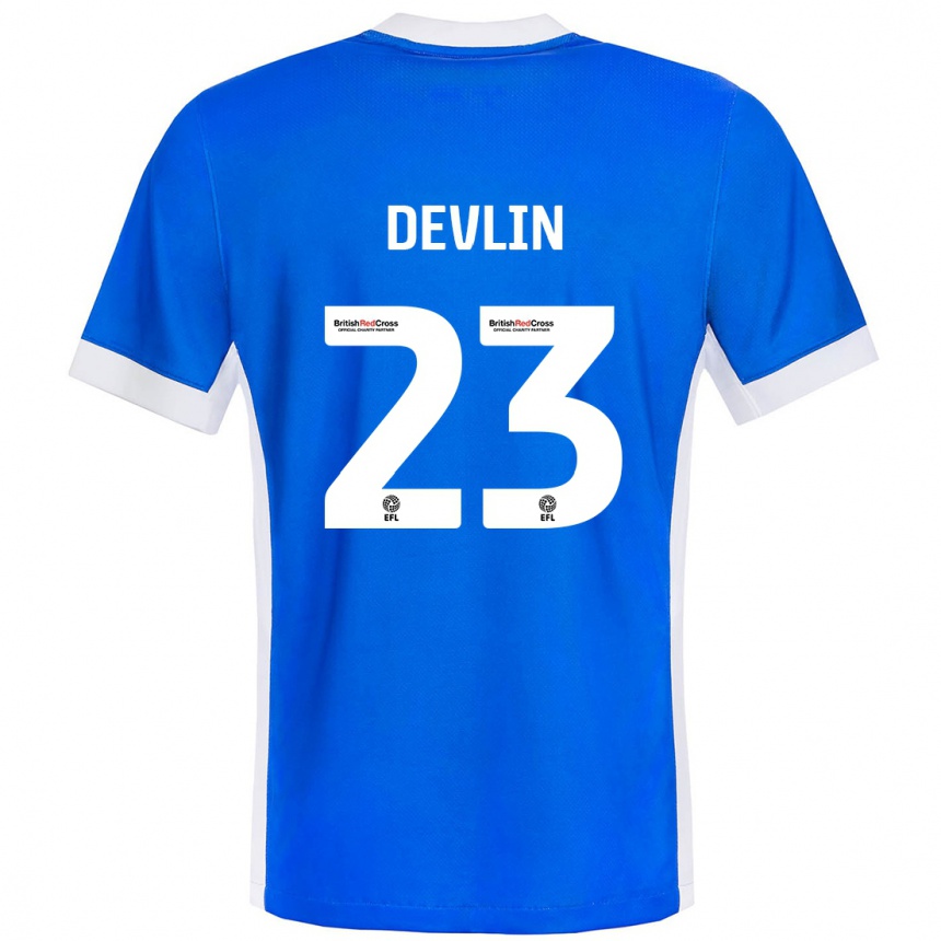 Niño Fútbol Camiseta Charlotte Devlin #23 Azul Blanco 1ª Equipación 2024/25