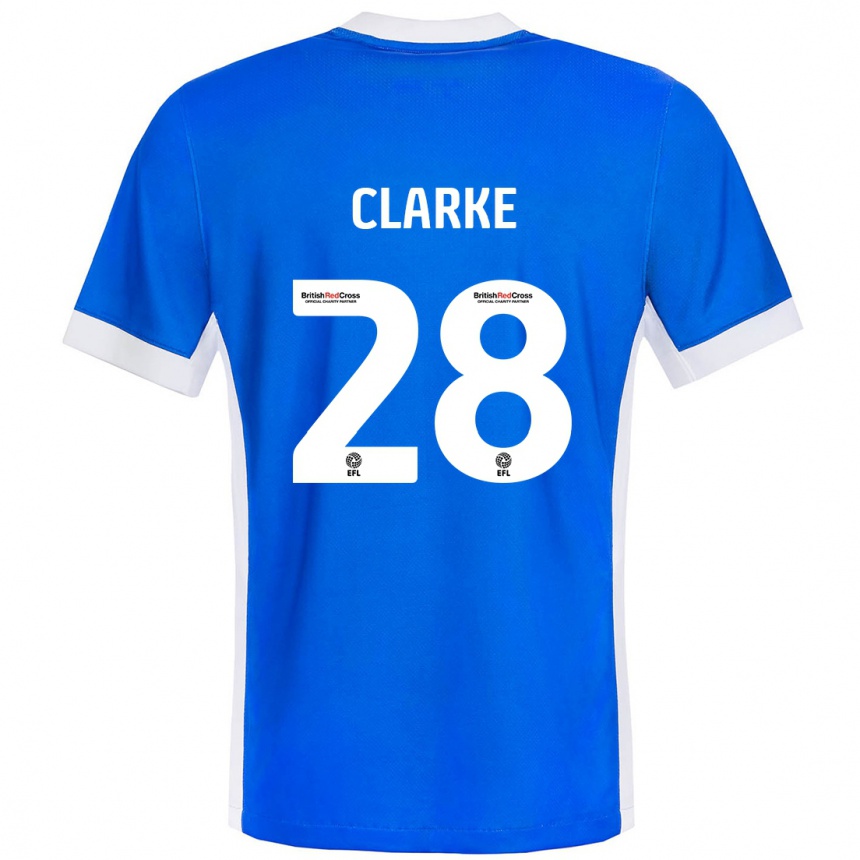 Niño Fútbol Camiseta Charlotte Clarke #28 Azul Blanco 1ª Equipación 2024/25