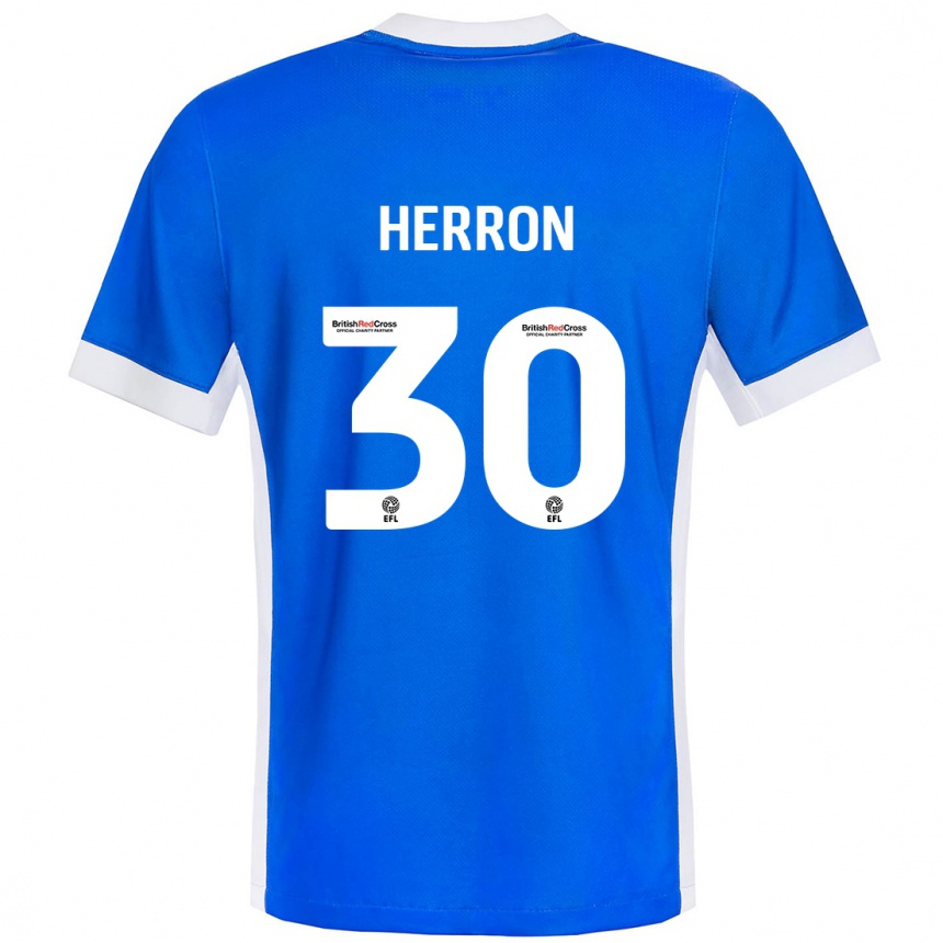 Niño Fútbol Camiseta Neve Herron #30 Azul Blanco 1ª Equipación 2024/25