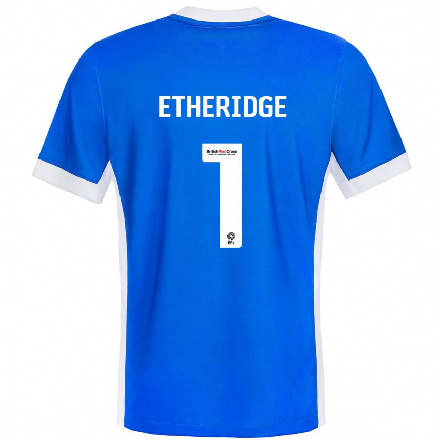 Niño Fútbol Camiseta Neil Etheridge #1 Azul Blanco 1ª Equipación 2024/25