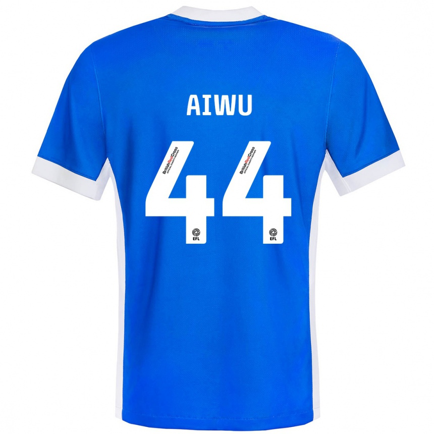 Niño Fútbol Camiseta Emanuel Aiwu #44 Azul Blanco 1ª Equipación 2024/25