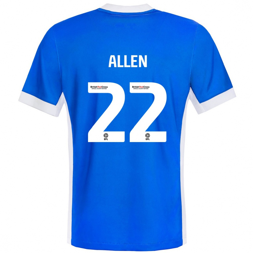 Niño Fútbol Camiseta Remi Allen #22 Azul Blanco 1ª Equipación 2024/25