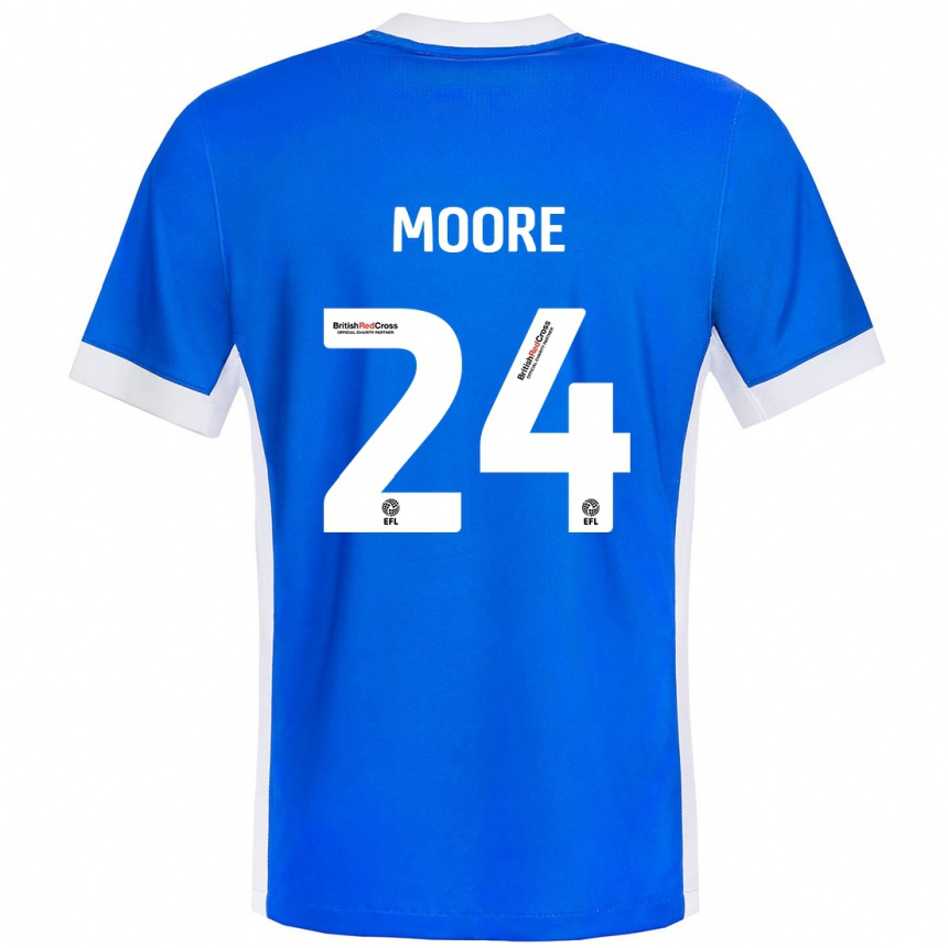 Niño Fútbol Camiseta Jade Ellis Moore #24 Azul Blanco 1ª Equipación 2024/25