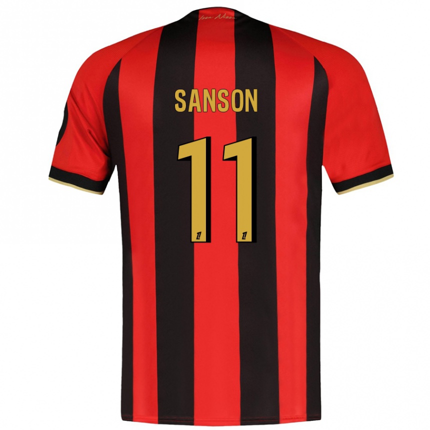 Niño Fútbol Camiseta Morgan Sanson #11 Rojo Negro 1ª Equipación 2024/25