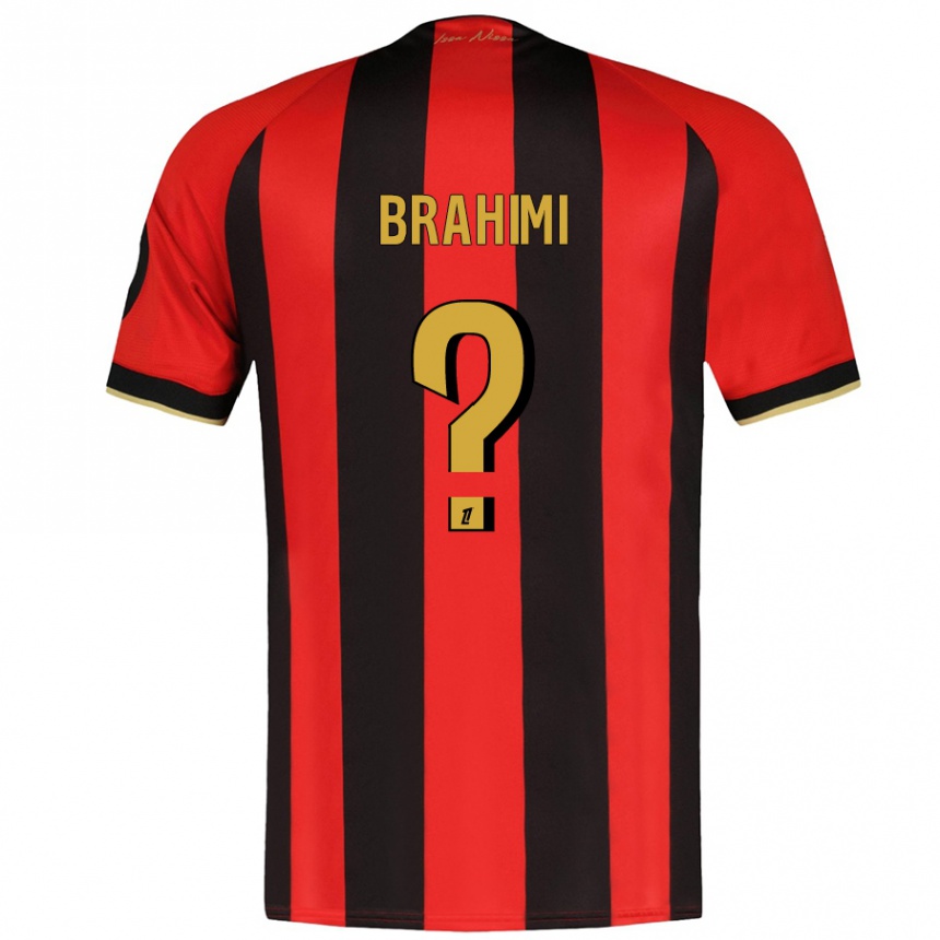 Niño Fútbol Camiseta Billal Brahimi #0 Rojo Negro 1ª Equipación 2024/25