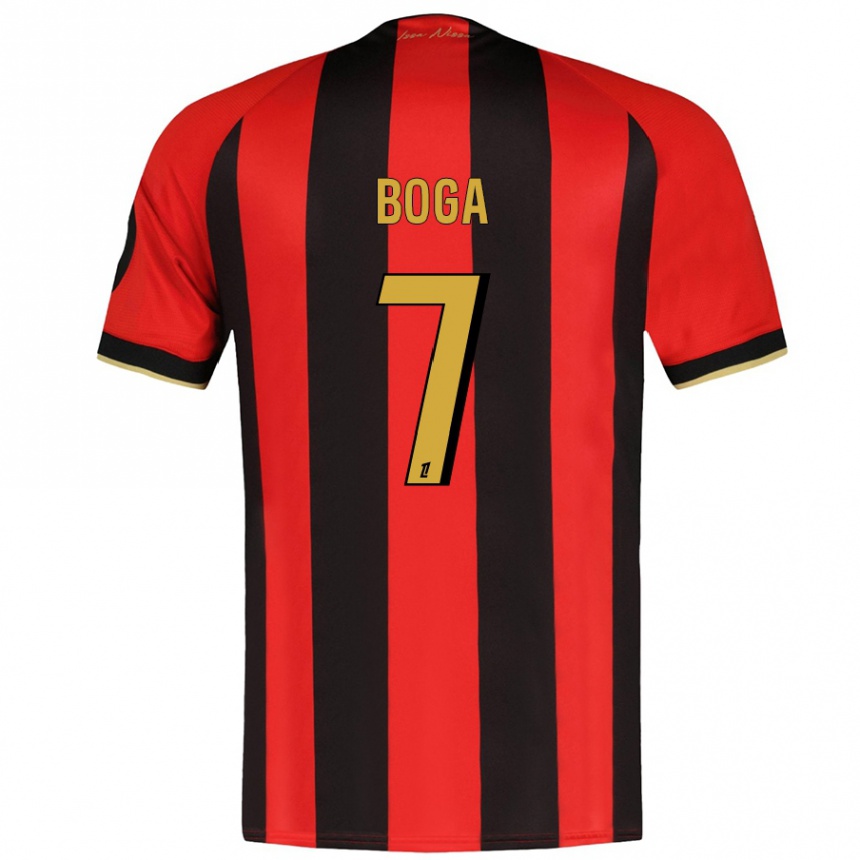 Niño Fútbol Camiseta Jérémie Boga #7 Rojo Negro 1ª Equipación 2024/25