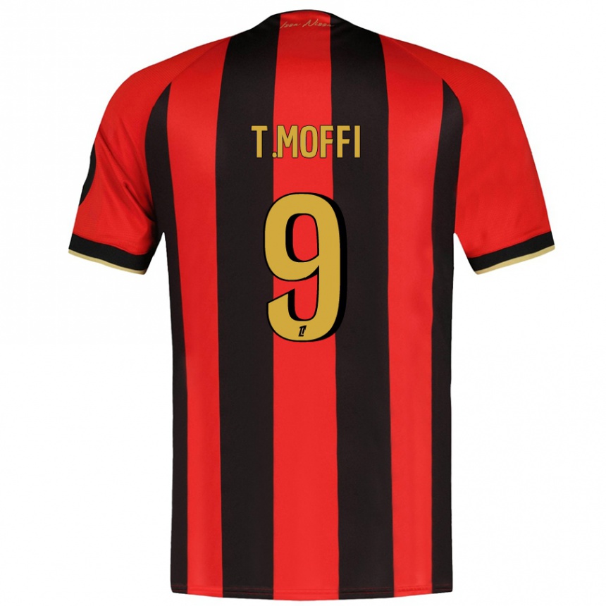 Niño Fútbol Camiseta Terem Moffi #9 Rojo Negro 1ª Equipación 2024/25