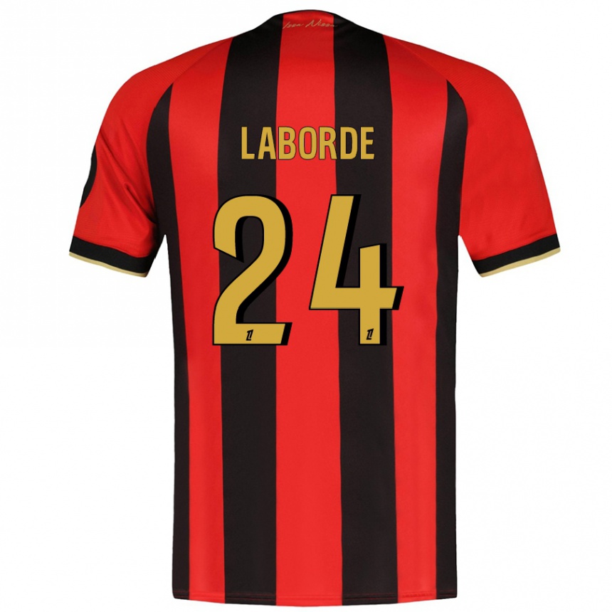 Niño Fútbol Camiseta Gaëtan Laborde #24 Rojo Negro 1ª Equipación 2024/25