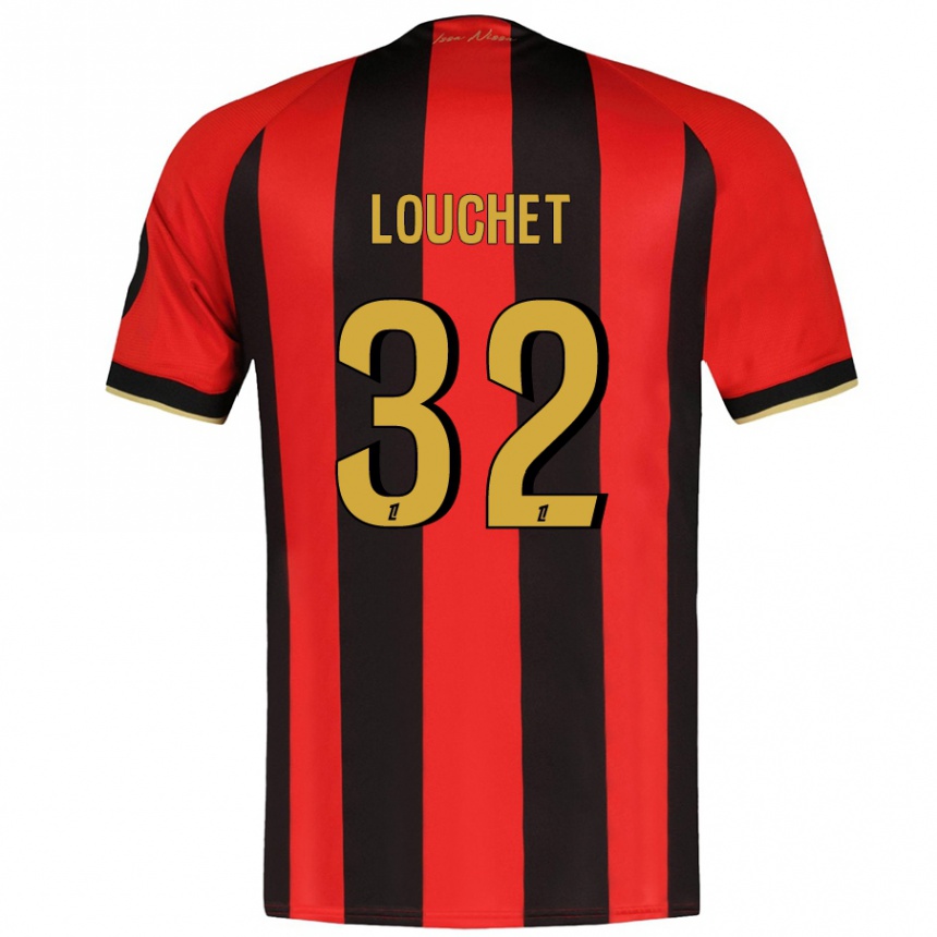 Niño Fútbol Camiseta Tom Louchet #32 Rojo Negro 1ª Equipación 2024/25