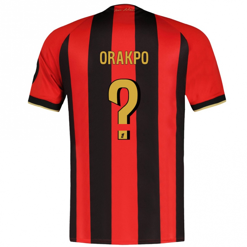 Niño Fútbol Camiseta Victor Orakpo #0 Rojo Negro 1ª Equipación 2024/25