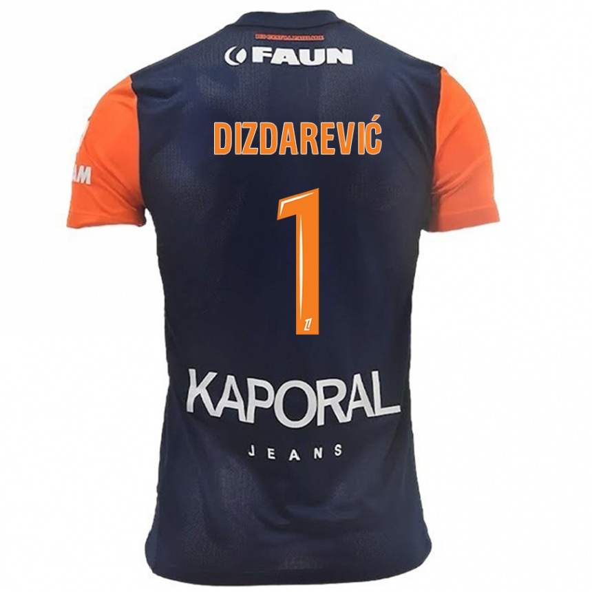 Niño Fútbol Camiseta Belmin Dizdarevic #1 Azul Marino Naranja 1ª Equipación 2024/25