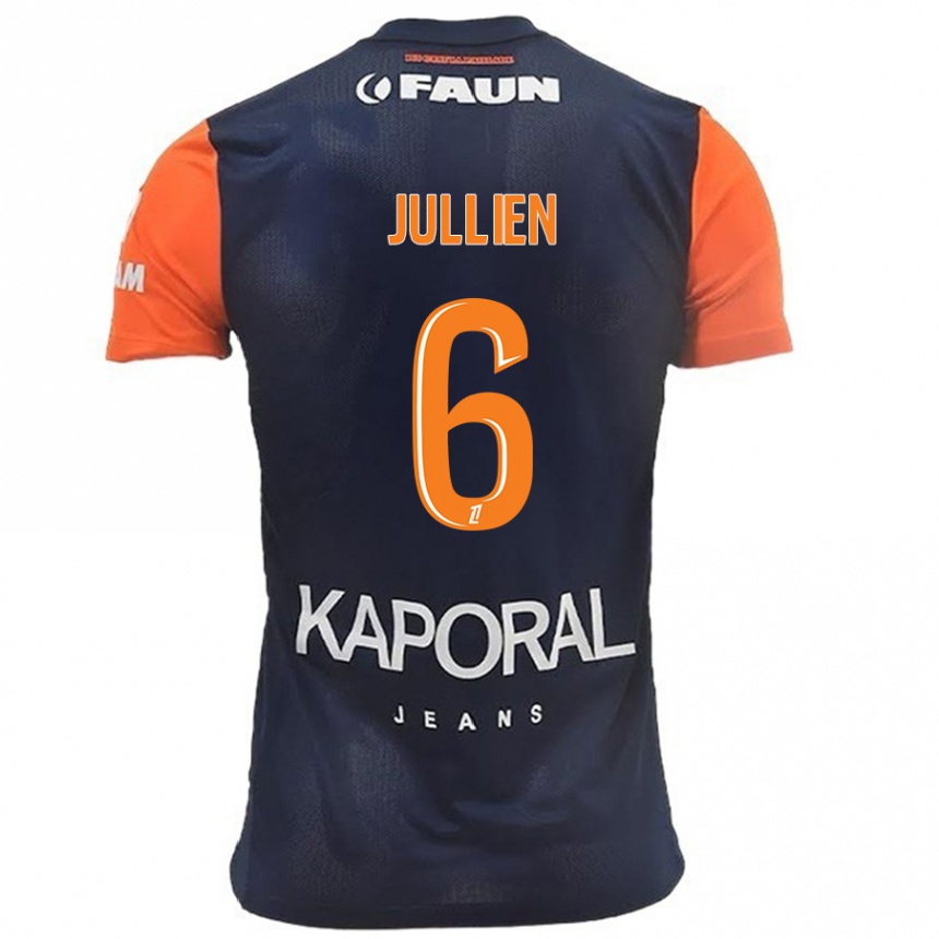 Niño Fútbol Camiseta Christopher Jullien #6 Azul Marino Naranja 1ª Equipación 2024/25