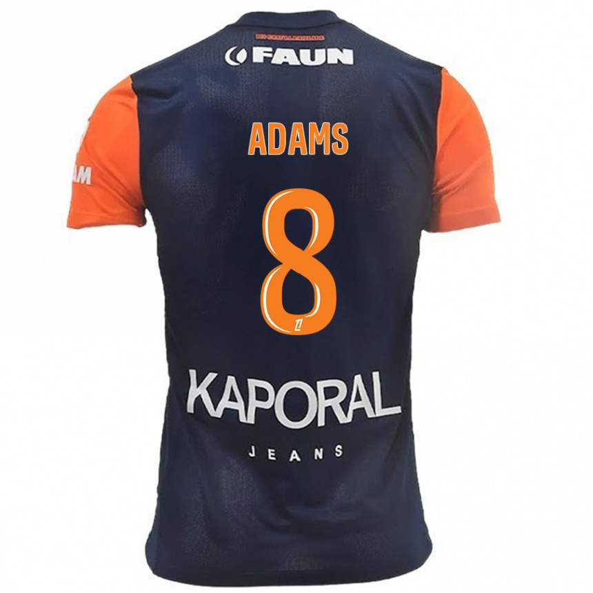 Niño Fútbol Camiseta Akor Adams #8 Azul Marino Naranja 1ª Equipación 2024/25