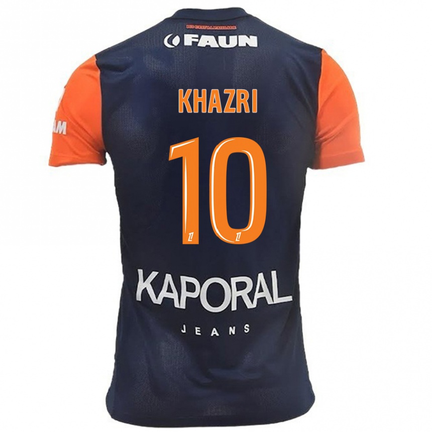 Niño Fútbol Camiseta Wahbi Khazri #10 Azul Marino Naranja 1ª Equipación 2024/25