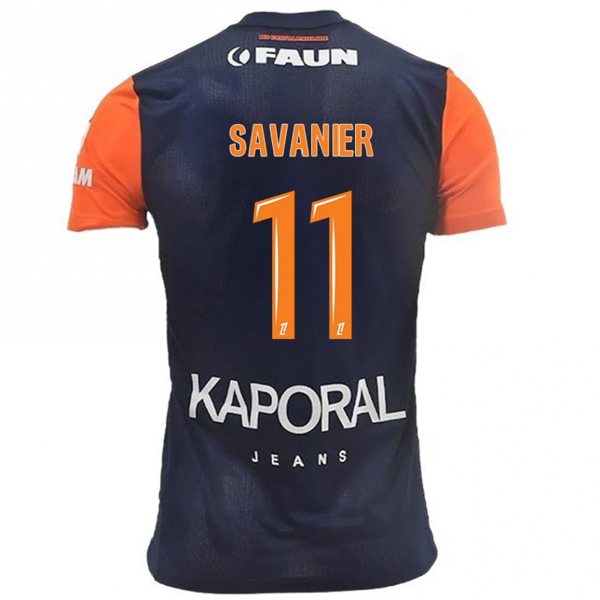 Niño Fútbol Camiseta Téji Savanier #11 Azul Marino Naranja 1ª Equipación 2024/25