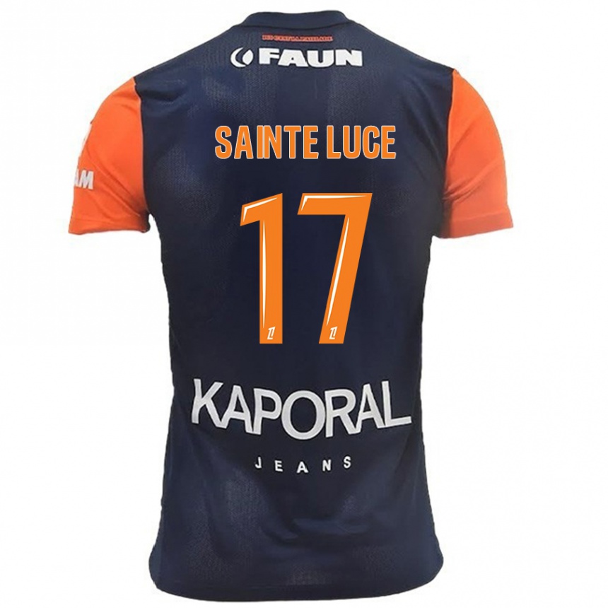 Niño Fútbol Camiseta Théo Sainte-Luce #17 Azul Marino Naranja 1ª Equipación 2024/25