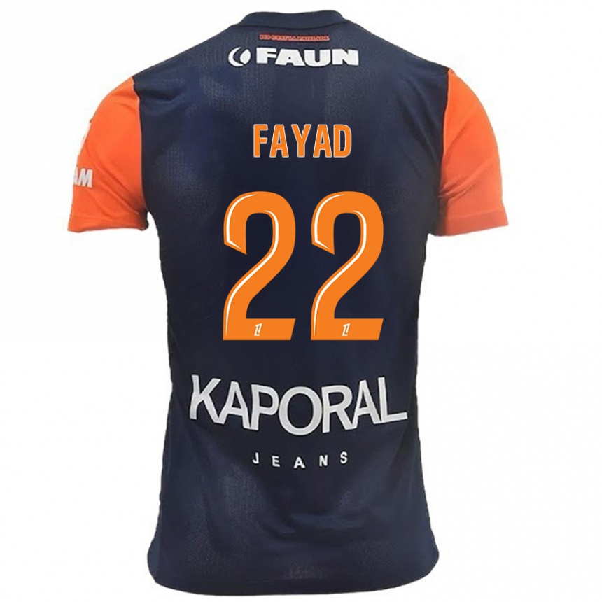 Niño Fútbol Camiseta Khalil Fayad #22 Azul Marino Naranja 1ª Equipación 2024/25