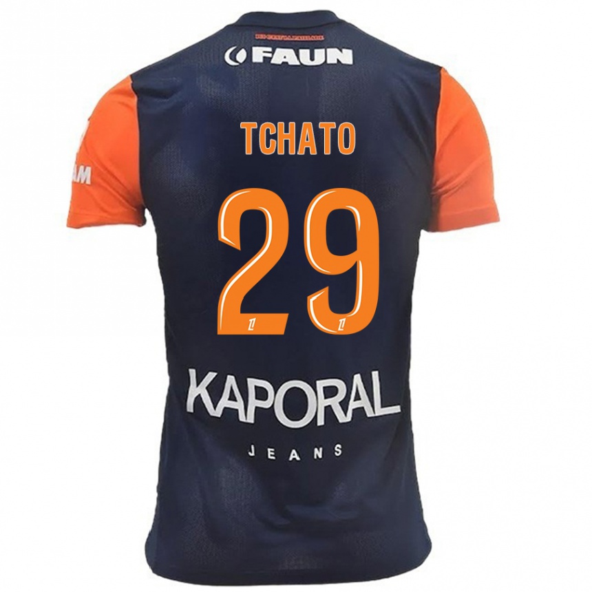 Niño Fútbol Camiseta Enzo Tchato #29 Azul Marino Naranja 1ª Equipación 2024/25