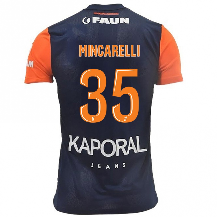 Niño Fútbol Camiseta Lucas Mincarelli #35 Azul Marino Naranja 1ª Equipación 2024/25