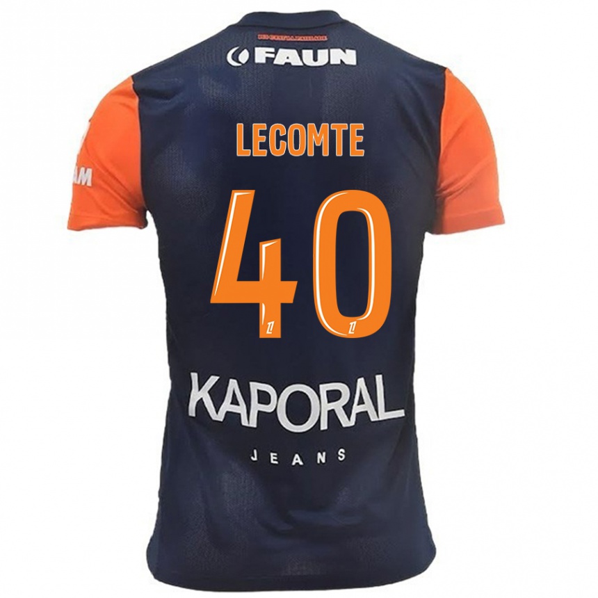 Niño Fútbol Camiseta Benjamin Lecomte #40 Azul Marino Naranja 1ª Equipación 2024/25