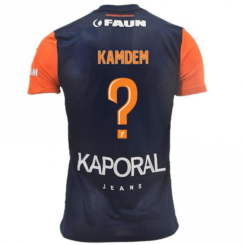 Niño Fútbol Camiseta Kevin Kamdem #0 Azul Marino Naranja 1ª Equipación 2024/25